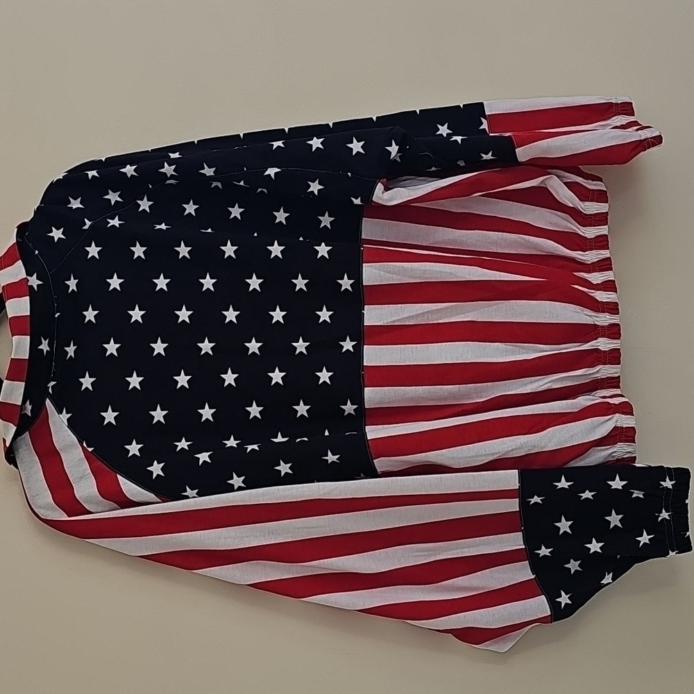 Vintage Pro Fitness USA Flag Zip-Up Pullover Patriotic Stars & Stripes Jacket XL - Picture 8 of 12